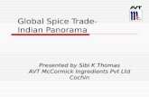 Global Spice Trade- Indian Panorama Presented by Sibi K Thomas AVT McCormick Ingredients Pvt Ltd Cochin.