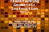 Transforming Geometric Instruction Part 1 Understanding the Instructional Shifts in the Iowa Core Mathematics Standards Grades 6-8.