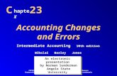 Accounting Changes and Errors C hapter 23 An electronic presentation by Norman Sunderman Angelo State University An electronic presentation by Norman Sunderman.