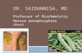 DR. SAIDUNNISA, MD Professor of Biochemistry Hexose monophosphate shunt.