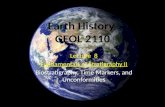 Earth History GEOL 2110 Lecture 8 Fundamentals of Stratigraphy II Biostratigraphy, Time Markers, and Unconformities.