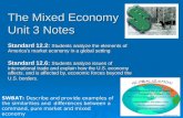The Mixed Economy Unit 3 Notes Standard 12.2: Students analyze the elements of America’s market economy in a global setting Standard 12.6: Students analyze.