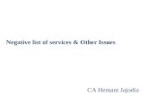 Negative list of services & Other Issues CA Hemant Jajodia.