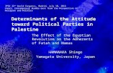 Determinants of the Attitude toward Political Parties in Palestine The Effect of the Egyptian Revolution on the Adherents of Fatah and Hamas HAMANAKA Shingo