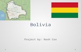 Bolivia Project by: Nash Cox. Interesting Facts Bolivia declared its independence from Spain on August 6 th 1825. Population is estimated 10,907,778.