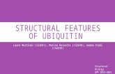 STRUCTURAL FEATURES OF UBIQUITIN Laura Martínez (152691), Marina Reixachs (152699), Gemma Vidal (154235) Structural Biology UPF 2014-2015.
