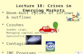 ITF220 - Prof.J.Frankel Lecture 18: Crises in Emerging Markets Boom-bust cycles of inflows & outflows Crashes Sudden stops Managing capital outflows Speculative.