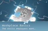 Workplace Basics The skills employers want…. What we know employers expect… Standard academic skills: Basic reading and comprehension Basic math and problem.