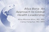 Afya Bora: An Approach to Global Health Leadership Aliza Monroe-Wise, MD, MSc Carey Farquhar, MD, MPH Aliza Monroe-Wise, MD, MSc Carey Farquhar, MD, MPH.