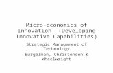 Micro-economics of Innovation (Developing Innovative Capabilities) Strategic Management of Technology Burgelman, Christensen & Wheelwright.