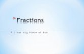 A Great Big Piece of Fun. Fractions were invented to express numbers that are in between whole numbers. Fractions can show measures between whole numbers.