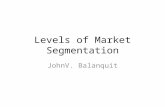Levels of Market Segmentation JohnV. Balanquit. Mass Marketing Mass production, mass distribution, and mass promotion to create largest potential market,