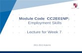 Www.company.com Module Code CC2E01NP: Employment Skills Lecture for Week 7 2011-2012 Autumn.