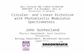 Circular- and Linear Dichroism with Photoelastic Modulator Spectrometers John Sutherland Physics Department, East Carolina University Biology Department,