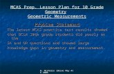 W. Nicholls (BCLA) May 4th 2005 MCAS Prep. Lesson Plan for 10 Grade Geometry Geometric Measurements Problem Statement The latest MCAS practice test results.