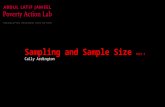 Sampling and Sample Size Part 2 Cally Ardington. Lecture Outline  Standard deviation and standard error Detecting impact  Background  Hypothesis testing.