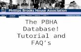 HomeProgram DetailsTasksReportsHelp PeoplePBHADirector: logout The PBHA Database! Tutorial and FAQ’s.