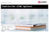 Accelerating Your Success TM Cloud-in-a-Box (CIAB) Appliance Andrew Johnston 11 th October 2012.