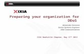 ISSA Nashville Chapter, May 17 th 2013 Alexander Karstens Senior Systems Engineer IXIA Communications Preparing your organization for DDoS.