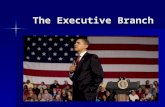 The Executive Branch The Executive Branch. I. The Executive Branch A. Enforces the laws B. Head of Executive Branch is the President 1.Can make quick.