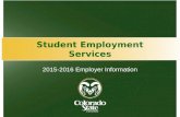 Student Employment Services 2015-2016 Employer Information.