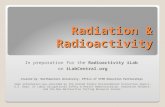 Radiation & Radioactivity In preparation for the Radioactivity iLab on iLabCentral.org Created by: Northwestern University, Office of STEM Education Partnerships.