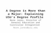 A Degree is More than a Major: Explaining USU’s Degree Profile Norm Jones, Director of General Education and Curricular Integration Norm.jones@usu.edu.