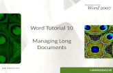 COMPREHENSIVE Word Tutorial 10 Managing Long Documents.