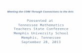 Meeting the CORE Through Connections to the Arts Presented at Tennessee Mathematics Teachers State Conference Memphis University School Memphis, Tennessee.