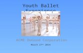 Youth Ballet Experience ACME DoGood Corporation March 27 th 2014.
