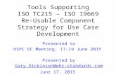 Tools Supporting ISO TC215 – ISO 19669 Re-Usable Component Strategy for Use Case Development Presented to HSPC DC Meeting, 17-19 June 2015 Presented by.