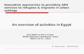 2nd IAWG on RH in Crises MENA Regional Conference –Cairo March 19-21, 2012 Innovative approaches to providing SRH services to refugees & migrants in urban.