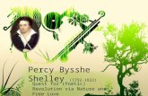 Percy Bysshe Shelley (1792-1822) Quest for (Poetic) Revolution via Nature and Free Love.