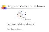 Support Vector Machines Lecturer: Yishay Mansour Itay Kirshenbaum.
