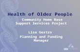 Health of Older People Community Home Base Support Services Project Lisa Gestro Planning and Funding Manager.