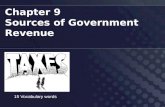 Chapter 9 Sources of Government Revenue 15 Vocabulary words.