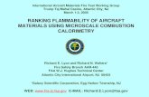 RANKING FLAMMABILITY OF AIRCRAFT MATERIALS USING MICROSCALE COMBUSTION CALORIMETRY Richard E. Lyon and Richard N. Walters* Fire Safety Branch AAR-440 FAA.