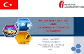 EXCISE DUTY SYSTEM AND TAXATION OF TOBACCO IN TURKEY IN TURKEY Cüneyt AKSOY Revenue Expert Presidency of Revenue Administration 2011.