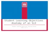 Student Learning Objectives Anatomy of an SLO Student Learning Objectives Training Series Deck 2 of 3.