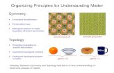Organizing Principles for Understanding Matter Symmetry Topology Interplay between symmetry and topology has led to a new understanding of electronic phases.