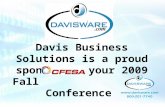 CFESA Global Trade Davis Business Solutions is a proud sponsor of your 2009 Fall Conference.