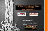 SFDJA DJ Lighting Tips and Tricks Sam Session 6 Presented by: Alex “DeeJay Galaga” Lopez.