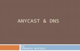 ANYCAST & DNS by SHAURYA RASTOGI. Root DNS  Its is the top most DNS in the DNS hierarchy.  It contains entries of DNS nameservers all top level domains.