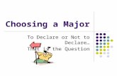 Choosing a Major To Declare or Not to Declare… That is the Question.