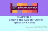 © 2055 Worth Publishers Slide 8-1 CHAPTER 8 Behind the Supply Curve: Inputs and Costs PowerPoint® Slides by Can Erbil and Gustavo Indart © 2005 Worth Publishers,