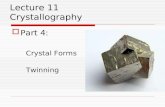 Part 4: Crystal Forms Twinning Lecture 11 Crystallography.