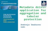 Metadata driven application for aggregation and tabular protection Andreja Smukavec SURS.