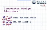 Leucocytes Benign Disorders Nada Mohamed Ahmed, MD, MT (ASCP)i.