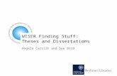 Angela Carritt and Sue Bird WISER Finding Stuff: Theses and Dissertations.