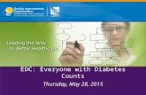 EDC: Everyone with Diabetes Counts Thursday, May 28, 2015.